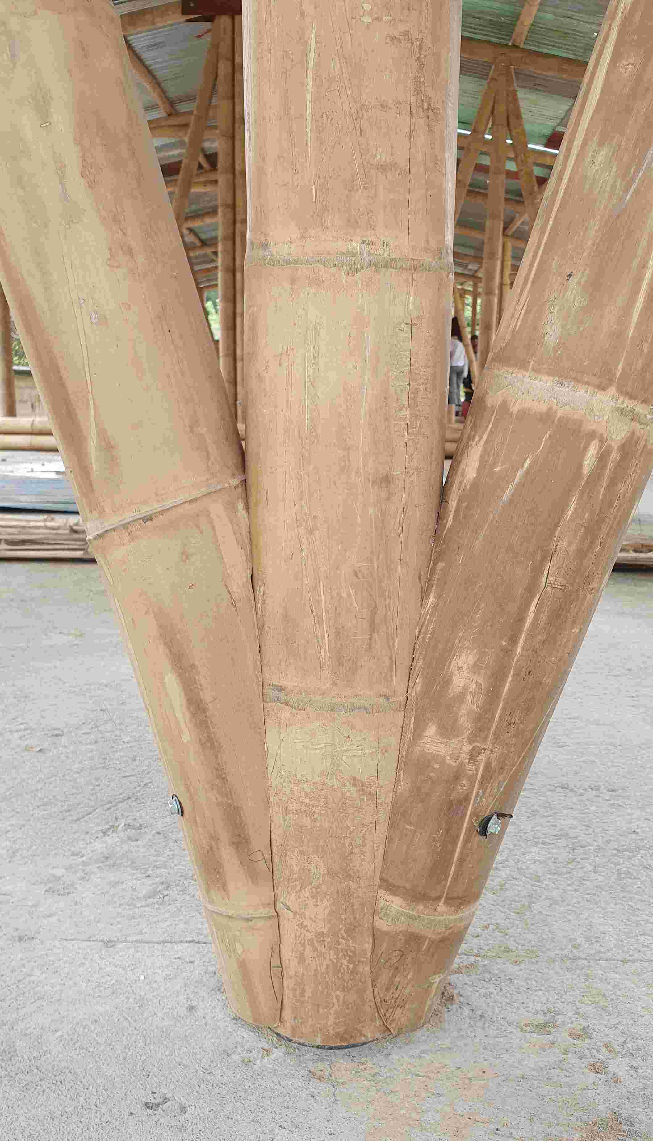 Verbindung von Bambusrohren